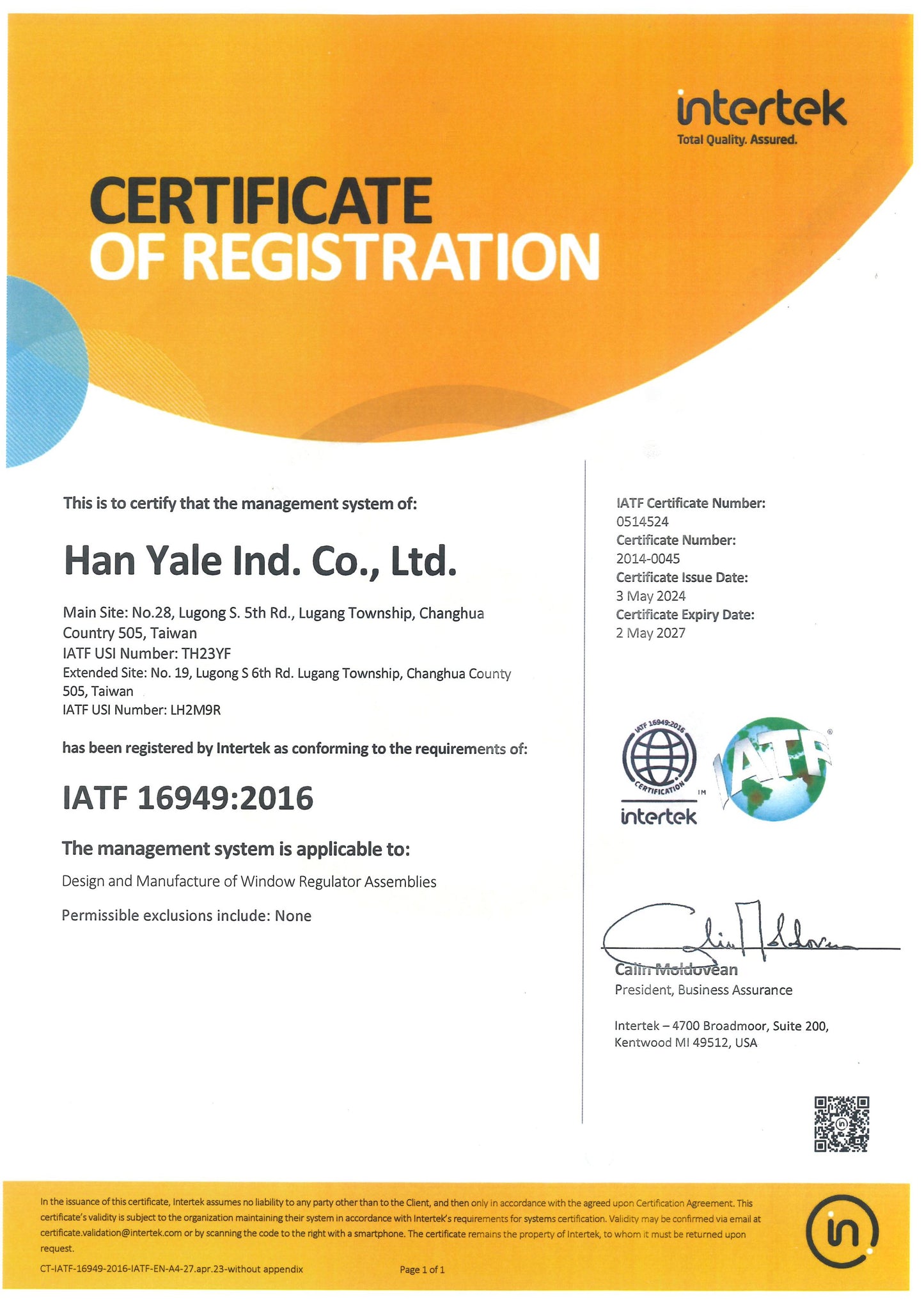 Han Yale Ind. Co., Ltd.